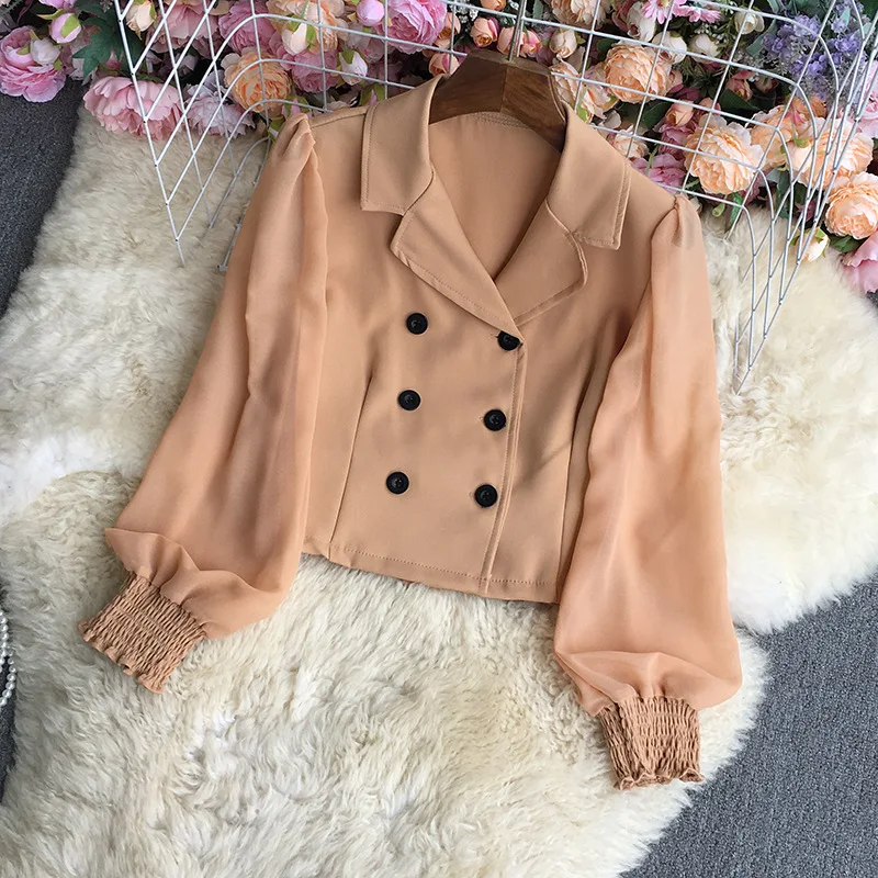 Women Fashion Double Breasted Loose Fitting Blazer Coat Short Vintage Long Sleeve Female Outerwear Woman Suit Collar Jacket PInk
Women Fashion Double Breasted Loose Fitting Blazer Coat Short Vintage Long Sleeve Female Outerwear Woman Suit Collar Jacket PInk
