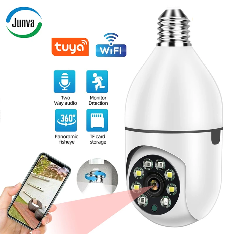 Tuya E27 Bulb Camera 1080P Wirless Indoor Video Surveillance Camera Home Security Monitor Full Color Night Vision WiFi IP Camera
Tuya E27 Bulb Camera 1080P Wirless Indoor Video Surveillance Camera Home Security Monitor Full Color Night Vision WiFi IP Camera