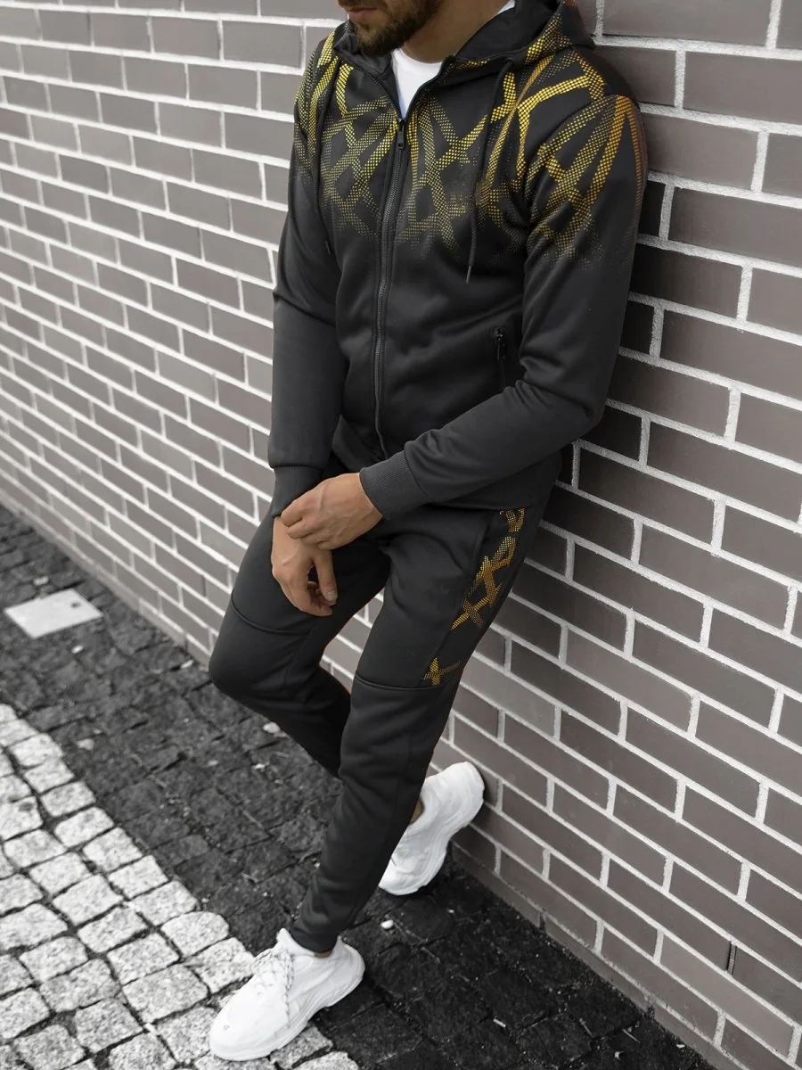 2022 New Men's Suit European and American Fashion Gradient Stripe Hooded Sportswear Casual Two-piece Set
2022 New Men's Suit European and American Fashion Gradient Stripe Hooded Sportswear Casual Two-piece Set