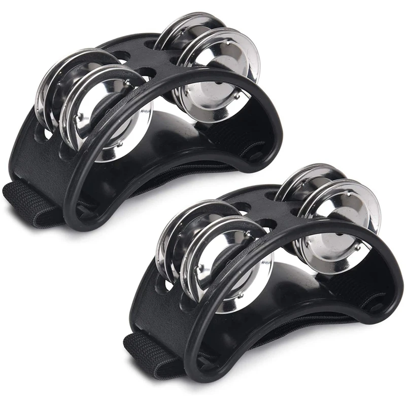 2PCS Foot Tambourine, Percussion Musical Instrument Bells With 4 Paris Of Metal Jingle Bells & Adjustable Strap,Black
2PCS Foot Tambourine, Percussion Musical Instrument Bells With 4 Paris Of Metal Jingle Bells & Adjustable Strap,Black