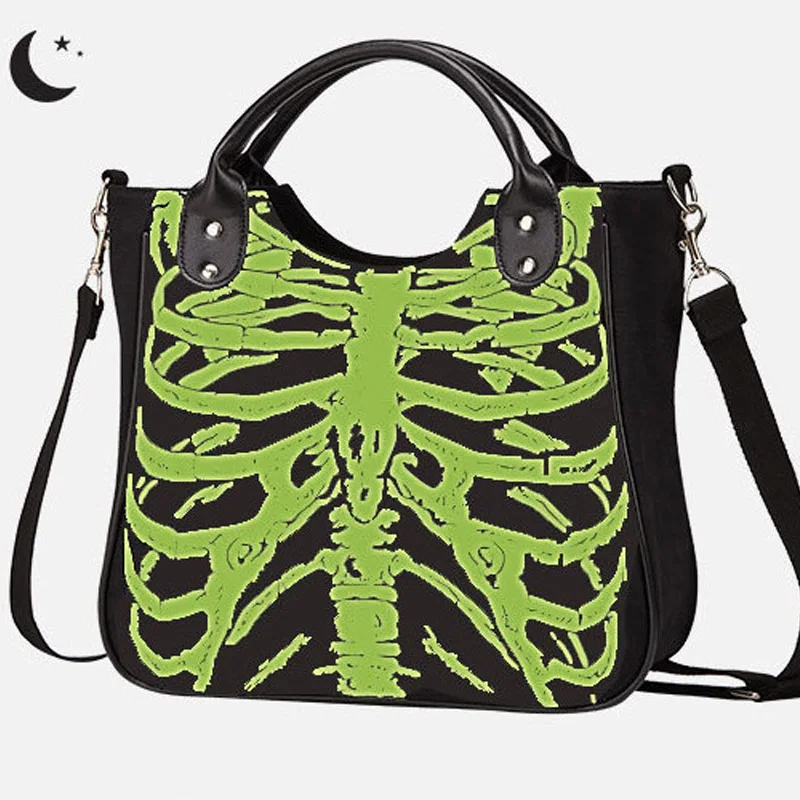 Luminous Gothic Women Punk Bags Skeleton Bones Skulls Bags Rock Designer Female Casual Totes Fashion Handbag Sac A Main Femme
Luminous Gothic Women Punk Bags Skeleton Bones Skulls Bags Rock Designer Female Casual Totes Fashion Handbag Sac A Main Femme