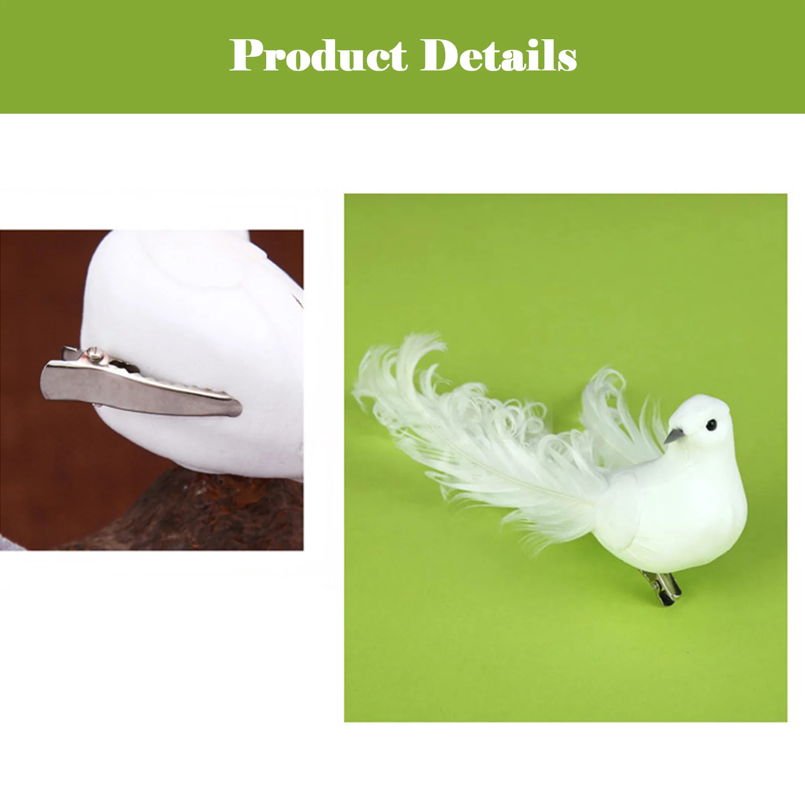 Décor Artificial Bird 15x3.5x4.5cm White With Clip 4PCS Christenings Feathers Foam For Wedding Lover Peace Doves
Décor Artificial Bird 15x3.5x4.5cm White With Clip 4PCS Christenings Feathers Foam For Wedding Lover Peace Doves