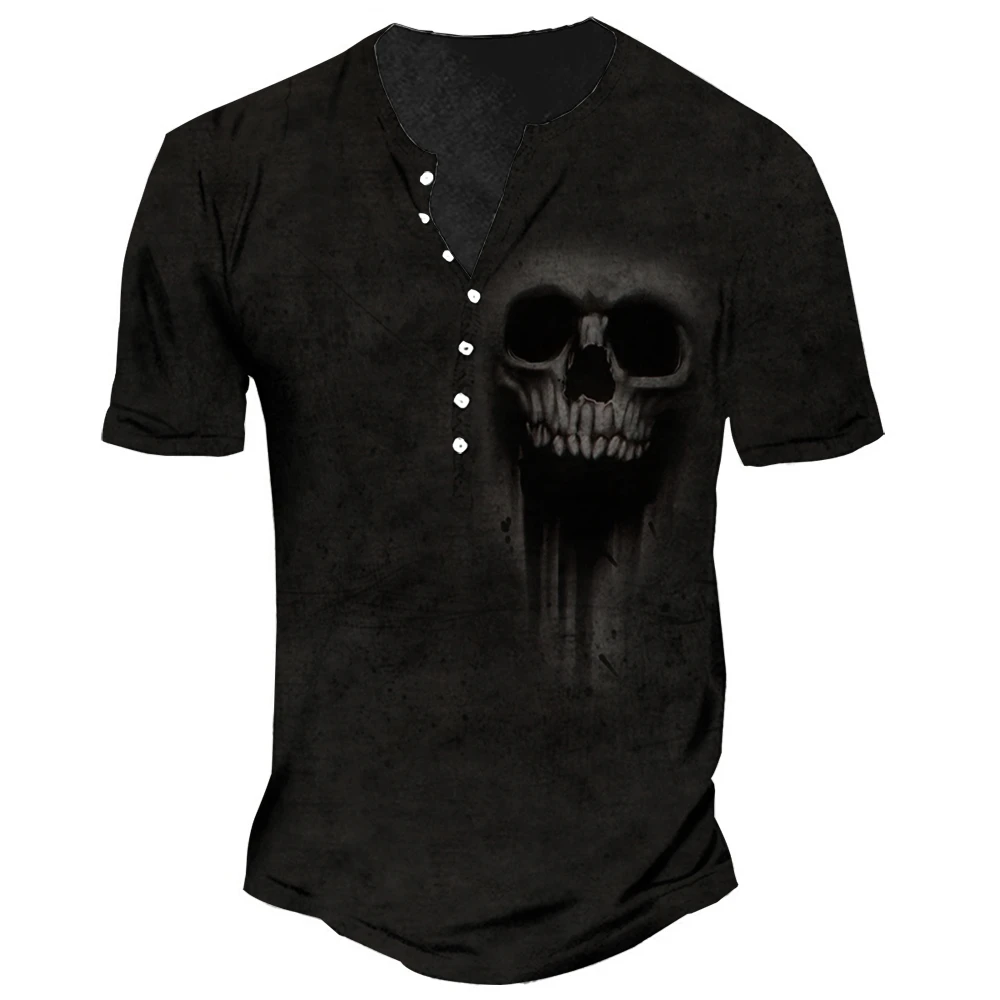 3D Horror Skull Print T-Shirts Men's Oversized t-shirt V-Neck Buttons Casual Tops Hip Hop Classic Tee Vintage Clothes camisetas
3D Horror Skull Print T-Shirts Men's Oversized t-shirt V-Neck Buttons Casual Tops Hip Hop Classic Tee Vintage Clothes camisetas
