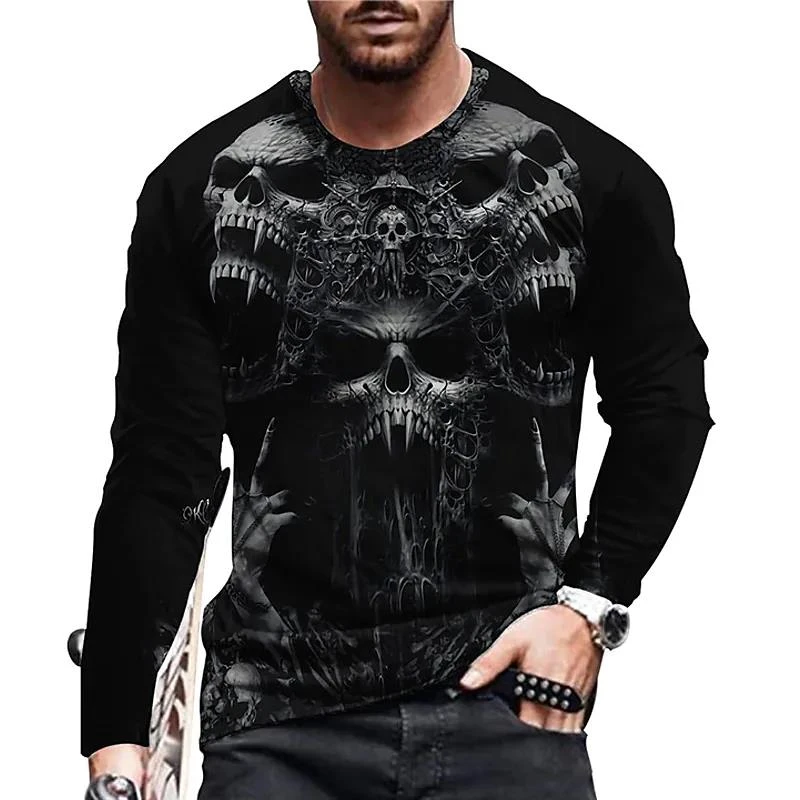 2022 Skull Long Sleeve For Men T Shirt Autumn New Vintage Printed Crew Neck Horror Style Shirt Oversized Tops Tees Male Clothing
2022 Skull Long Sleeve For Men T Shirt Autumn New Vintage Printed Crew Neck Horror Style Shirt Oversized Tops Tees Male Clothing