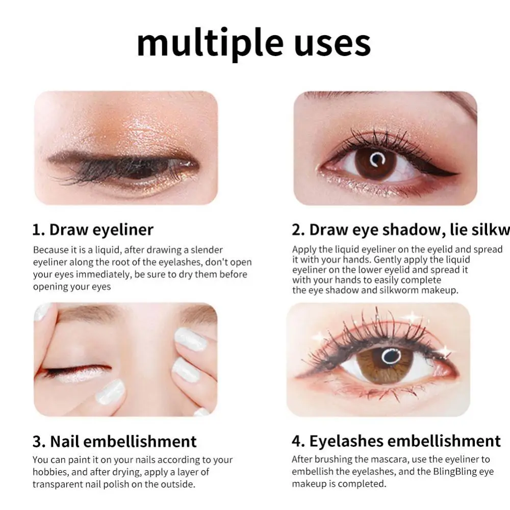 Pearlscent Shimmer Sequins Colorful Liquid Eyeliner Diamond Highlight Eyeshadow Sparkling Eyes Brighten Face Lying Silkworm
Pearlscent Shimmer Sequins Colorful Liquid Eyeliner Diamond Highlight Eyeshadow Sparkling Eyes Brighten Face Lying Silkworm
