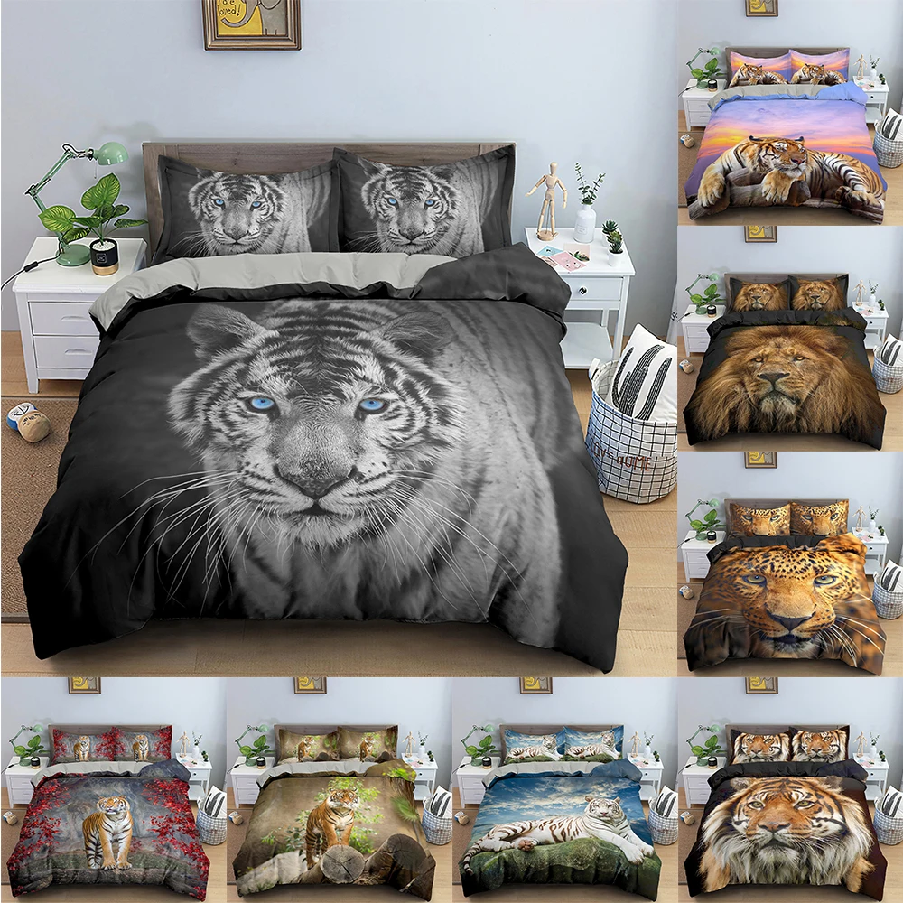 Tiger Duvet Cover Ferocious Animal Bedding Set Comforter Covers With Pillowcase Single Double King Polyester Home Textile 2/3PCS
Tiger Duvet Cover Ferocious Animal Bedding Set Comforter Covers With Pillowcase Single Double King Polyester Home Textile 2/3PCS