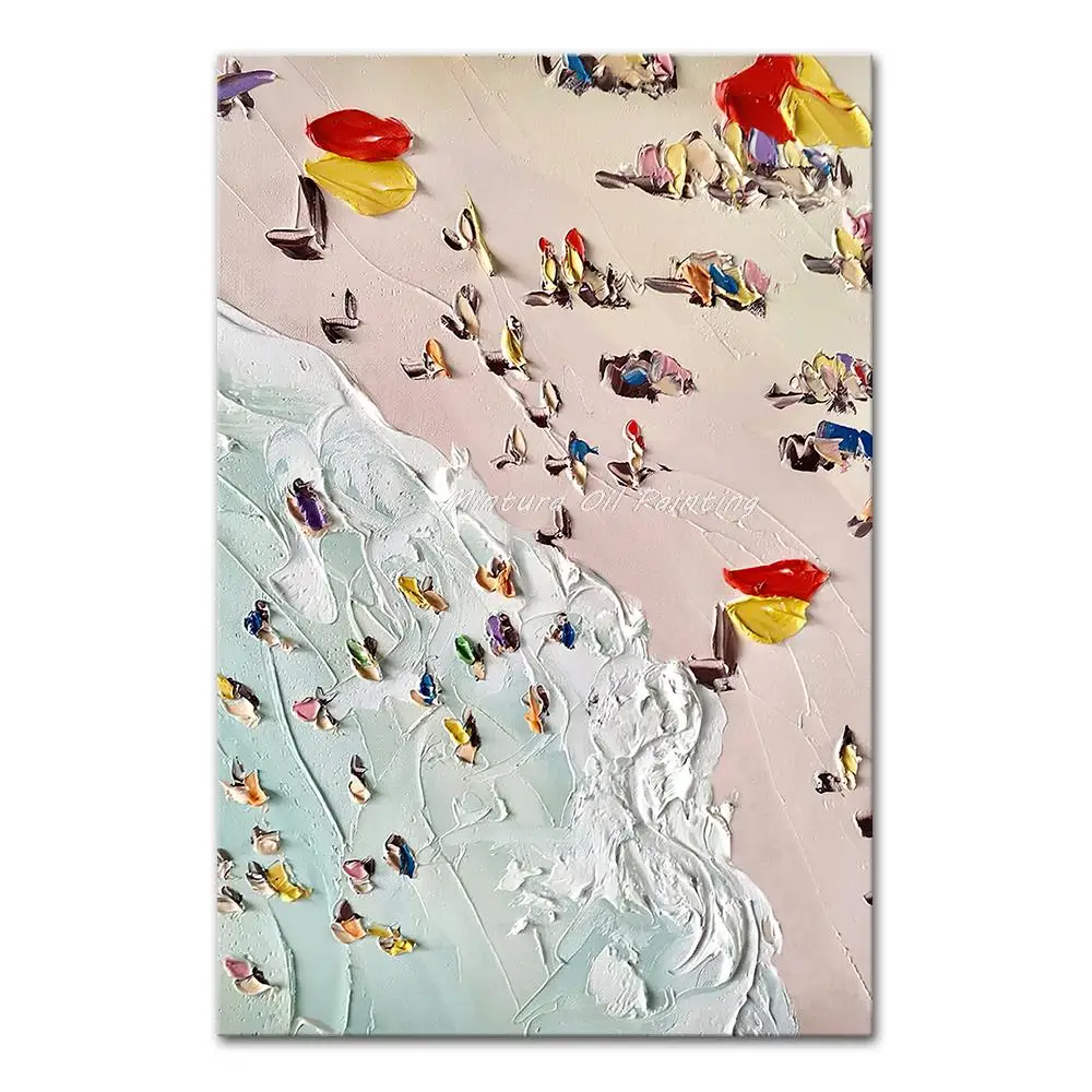 Mintura Hand-Painted Handmade Oil Painting On Canva The Beach And Many People Wall Art For Living Room Modern Home Decor Artwork
Mintura Hand-Painted Handmade Oil Painting On Canva The Beach And Many People Wall Art For Living Room Modern Home Decor Artwork