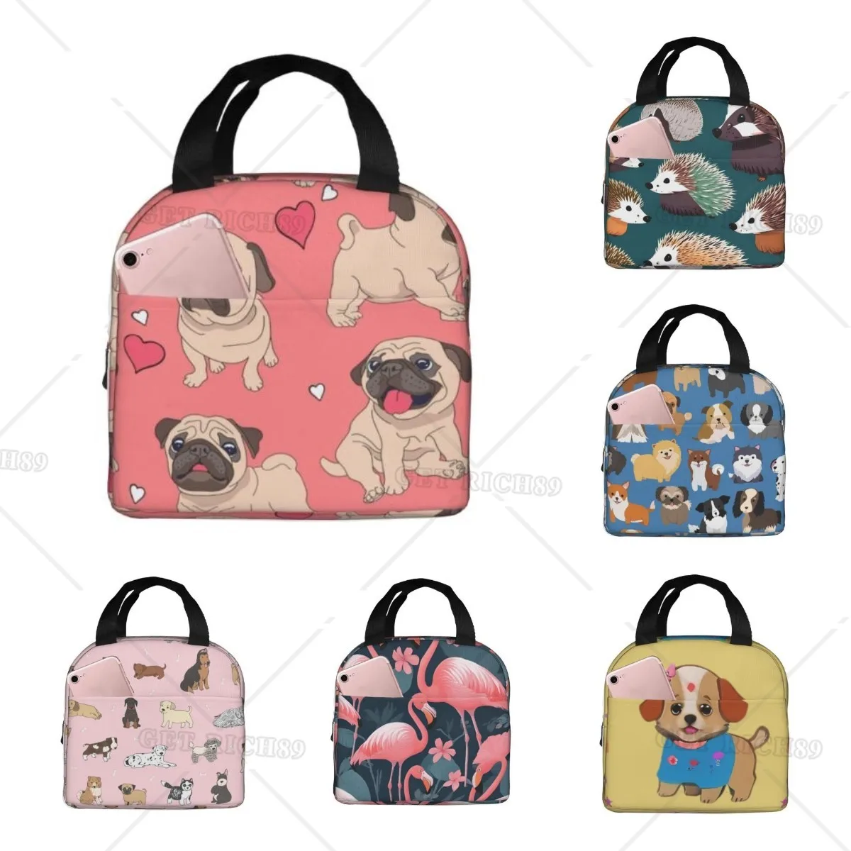 Funny Animals Cartoon Pugs Puppy Pink Lunch Bags for Women Men Insulated Lunch Cooler Bag for Work Office Picnic Lunch Box
Funny Animals Cartoon Pugs Puppy Pink Lunch Bags for Women Men Insulated Lunch Cooler Bag for Work Office Picnic Lunch Box