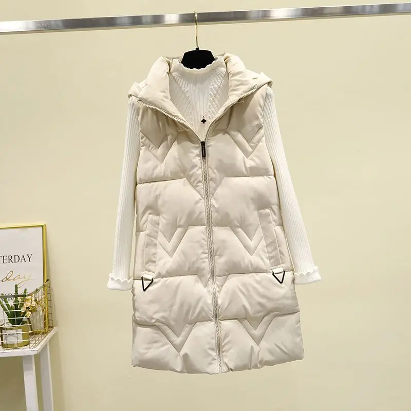 Casual Women Winter Vest Jacket Hooded Mid-Length All-Match Thicken Waistcoat Plus Size Sleeveless Cotton Outerwear Clothes V221
Casual Women Winter Vest Jacket Hooded Mid-Length All-Match Thicken Waistcoat Plus Size Sleeveless Cotton Outerwear Clothes V221