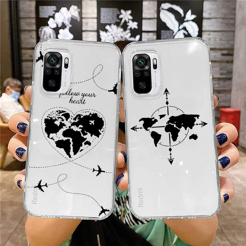 World Map Travel Transparent clear phone case for xiaomi redmi mi note 7 8 9 10 11 12 k40 pro t s ultra lite 5g
World Map Travel Transparent clear phone case for xiaomi redmi mi note 7 8 9 10 11 12 k40 pro t s ultra lite 5g