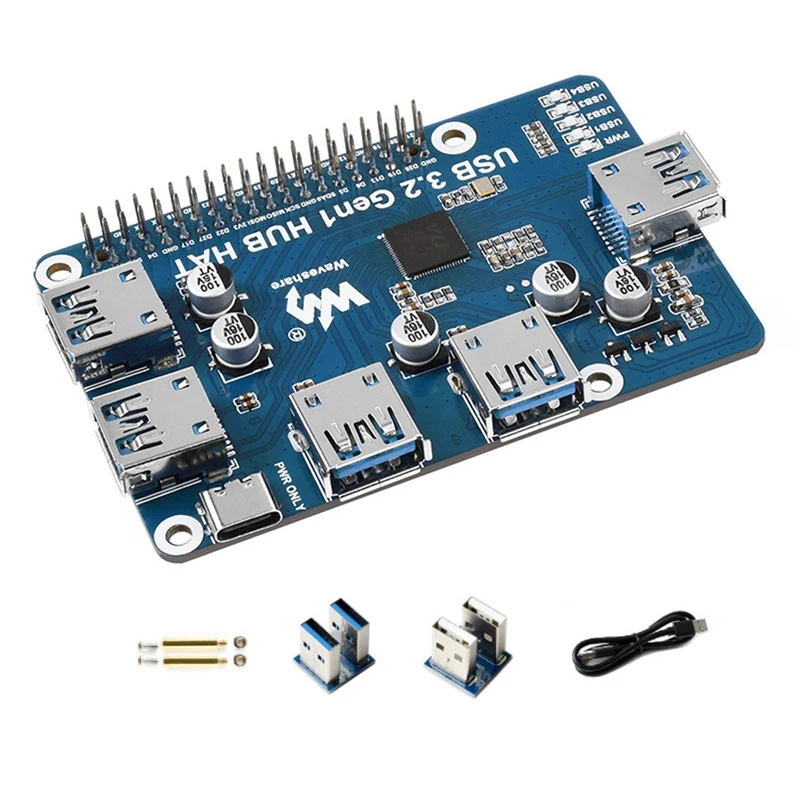 Waveshare USB 3.2 Gen1 HUB HAT For Raspberry Pi 4B 3B+ 3B 2B Zero W WH, With 4X USB 3.2 Gen1 Ports, Driver-Free Plug&Play
Waveshare USB 3.2 Gen1 HUB HAT For Raspberry Pi 4B 3B+ 3B 2B Zero W WH, With 4X USB 3.2 Gen1 Ports, Driver-Free Plug&Play