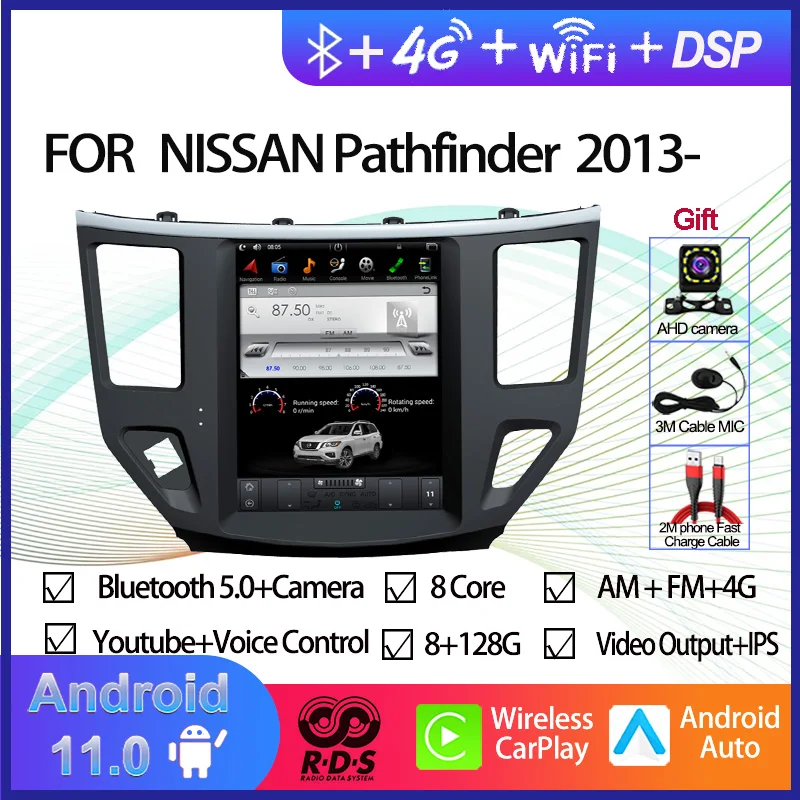 Авторадио, стерео, мультимедийный плеер, Android 11, стиль Тесла для NISSAN Pathfinder 2013, автомобильный GPS-навигатор с BT WiFi
Авторадио, стерео, мультимедийный плеер, Android 11, стиль Тесла для NISSAN Pathfinder 2013, автомобильный GPS-навигатор с BT WiFi