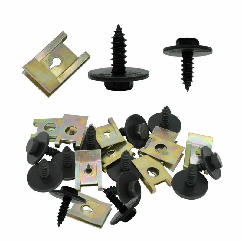 20Pcs Hex Bolts Car Chassis Engine Guard Fasteners Bolts w/ 20pc U-Nut Speed Clips trim Car Accessories for BMW E46 E92 E90 F10
20Pcs Hex Bolts Car Chassis Engine Guard Fasteners Bolts w/ 20pc U-Nut Speed Clips trim Car Accessories for BMW E46 E92 E90 F10