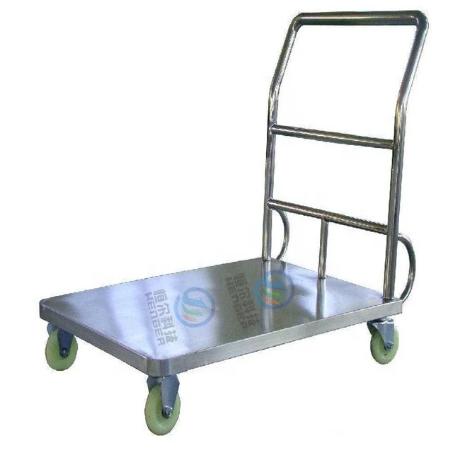 Stainless Steel Platform Hand Push Truck warehouse handling trolley 
Stainless Steel Platform Hand Push Truck warehouse handling trolley