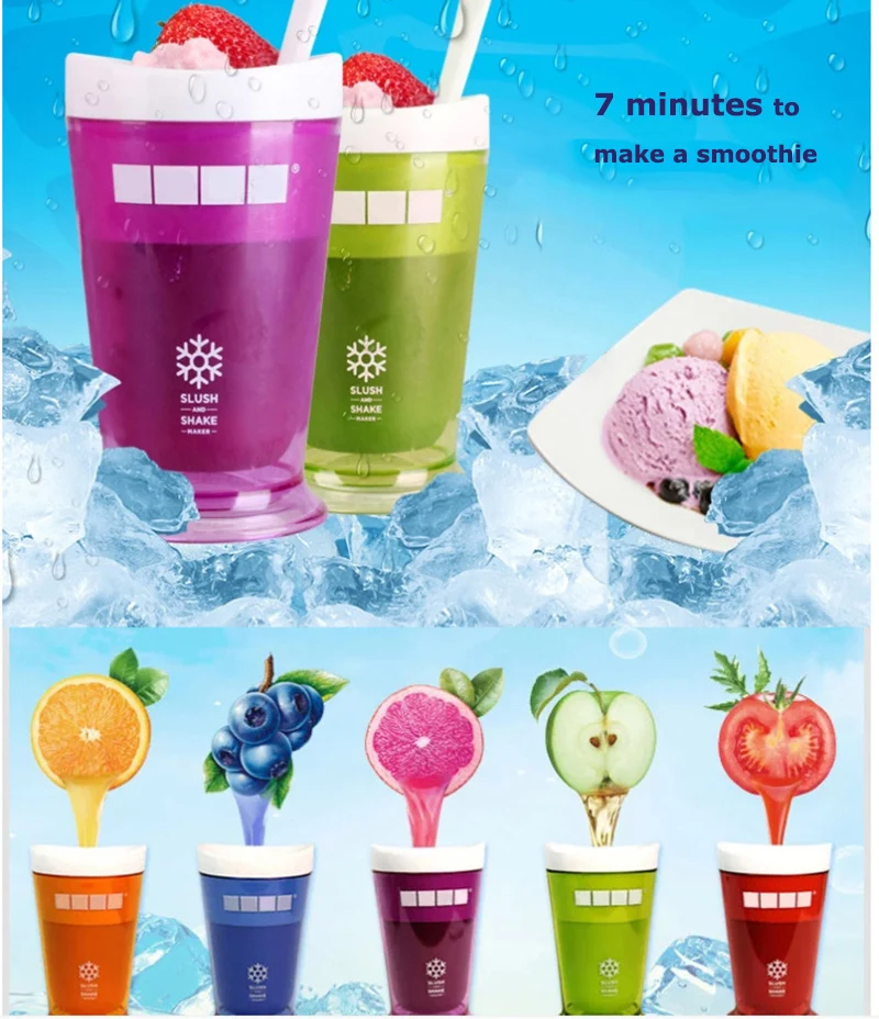 Fast Cooling Milkshake Slushie Cup Double Layer Quick-frozen Smoothies Cup DIY Homemade Freezes Drinks Silicone Coofee Cups
Fast Cooling Milkshake Slushie Cup Double Layer Quick-frozen Smoothies Cup DIY Homemade Freezes Drinks Silicone Coofee Cups
