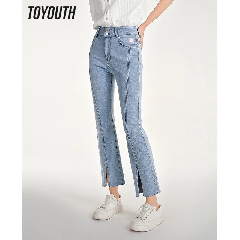 Toyouth Women Jeans 2023 Summer High Waist Straight Long Slim Denim Pant Split Hem Light Blue Slightly Bell-bottom Trousers
Toyouth Women Jeans 2023 Summer High Waist Straight Long Slim Denim Pant Split Hem Light Blue Slightly Bell-bottom Trousers