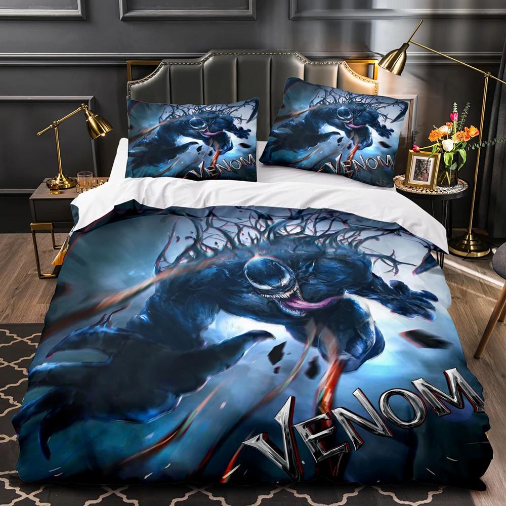 3Pcs Bedding Set 3D Venom Printed Comforter Duvet Cover Pillowcase Single Double Bed Queen King Size Quilt Cover Set For Home
3Pcs Bedding Set 3D Venom Printed Comforter Duvet Cover Pillowcase Single Double Bed Queen King Size Quilt Cover Set For Home