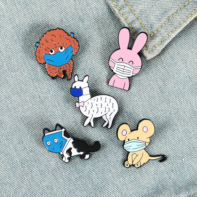 Fashion Cute Mask Small Animal Enamel Brooch Cartoon Rabbit Dog Alpaca Alloy Badge Shirt Jeans Lapel Pin Clothing Accessorie
Fashion Cute Mask Small Animal Enamel Brooch Cartoon Rabbit Dog Alpaca Alloy Badge Shirt Jeans Lapel Pin Clothing Accessorie