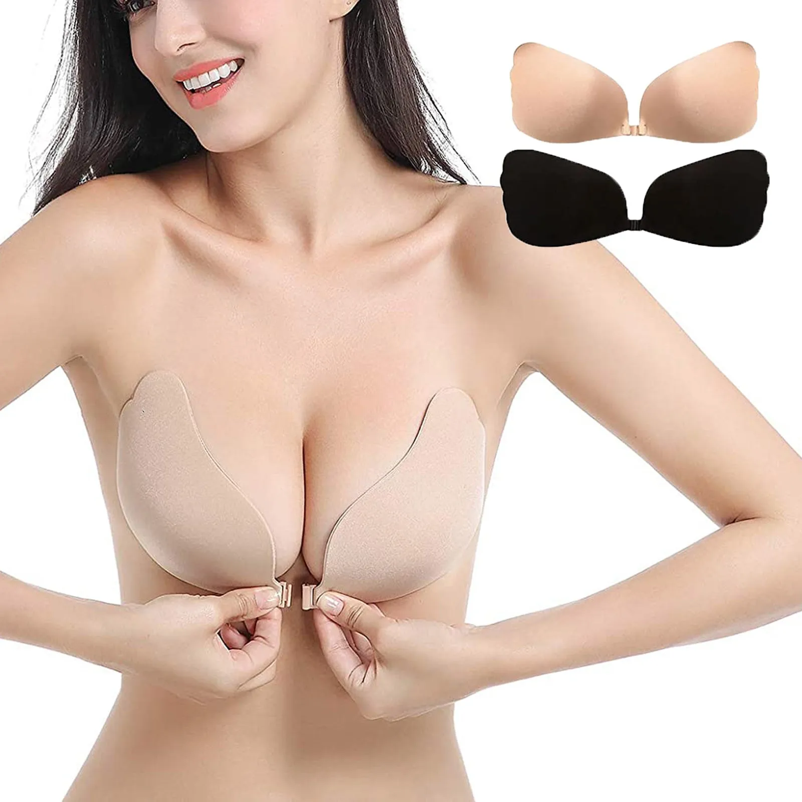 Женский бюстгальтер пуш-ап, Женский клейкий бюстгальтер без бретелек с открытой спиной, однотонный бюстгальтер, клейкая Силиконовая накладка на соски, нижнее белье, подушечки 
Женский бюстгальтер пуш-ап, Женский клейкий бюстгальтер без бретелек с открытой спиной, однотонный бюстгальтер, клейкая Силиконовая накладка на соски, нижнее белье, подушечки