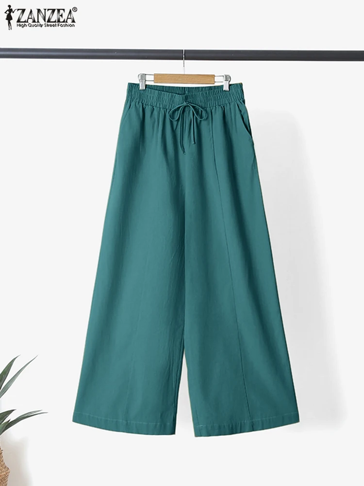 Bohemian Elastic Casual Elegant Palazzo ZANZEA Women Spring Solid Side Pockets Wide Leg Pants Pantalon Holiday Loose Oversized
Bohemian Elastic Casual Elegant Palazzo ZANZEA Women Spring Solid Side Pockets Wide Leg Pants Pantalon Holiday Loose Oversized