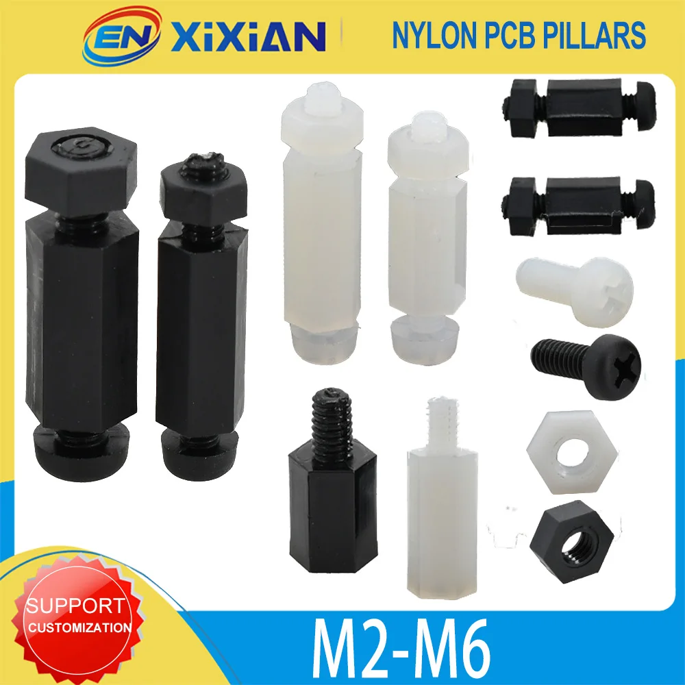 Black And White Nylon Hexagonal Support Phillips Screw Bolt Nut Set Thread Male/Female Main Board Pcb Pillar Gasket M2 M3M4 M5M6
Black And White Nylon Hexagonal Support Phillips Screw Bolt Nut Set Thread Male/Female Main Board Pcb Pillar Gasket M2 M3M4 M5M6