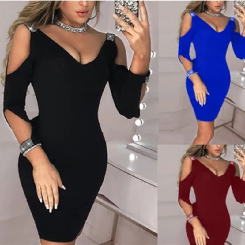 Sexy Deep V Backless Nightclub Dress Womens Long Sleeve Ladies Mini Plain Stretch Bodycon Party Club Dress XL Femme
Sexy Deep V Backless Nightclub Dress Womens Long Sleeve Ladies Mini Plain Stretch Bodycon Party Club Dress XL Femme