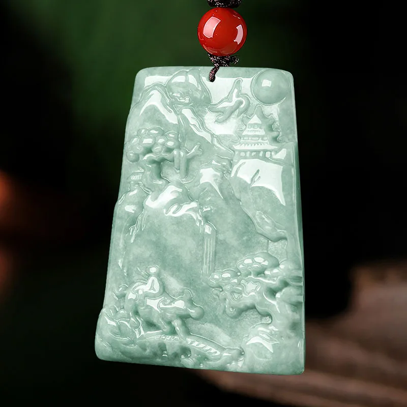 Natural Jadeite Landscape Ice Jade Pendant Charm Necklace Exquisite Jewelry Luck Amulet Fashion Men Women Sweater Chain Gift
Natural Jadeite Landscape Ice Jade Pendant Charm Necklace Exquisite Jewelry Luck Amulet Fashion Men Women Sweater Chain Gift