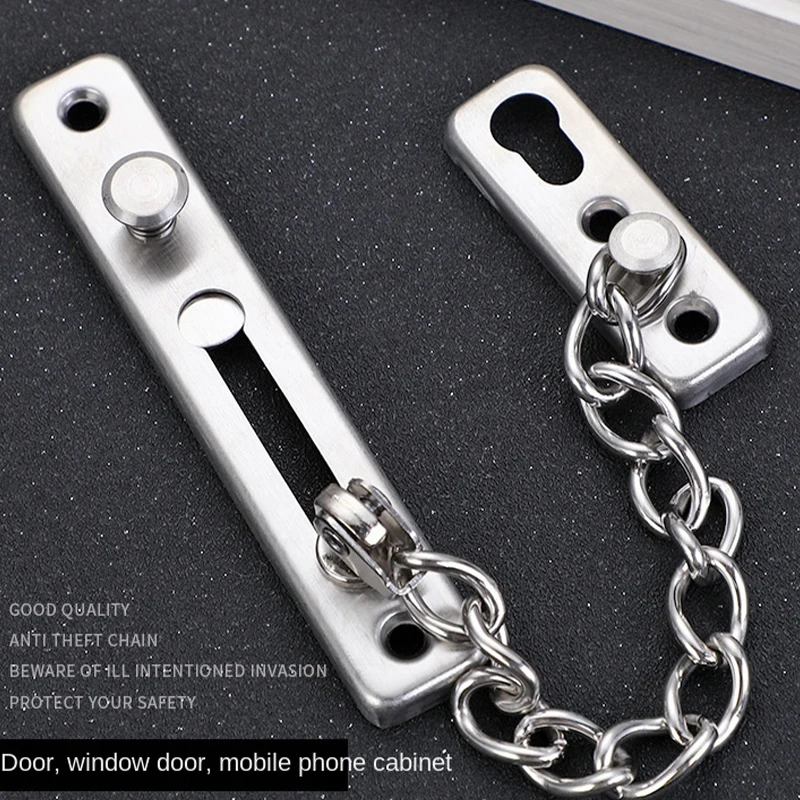 Door Chain Lock Stainless Steel Security Chain Guard Spring Anti Theft Press Heavy Duty Polished Latch Screw Guard Accessories
Door Chain Lock Stainless Steel Security Chain Guard Spring Anti Theft Press Heavy Duty Polished Latch Screw Guard Accessories