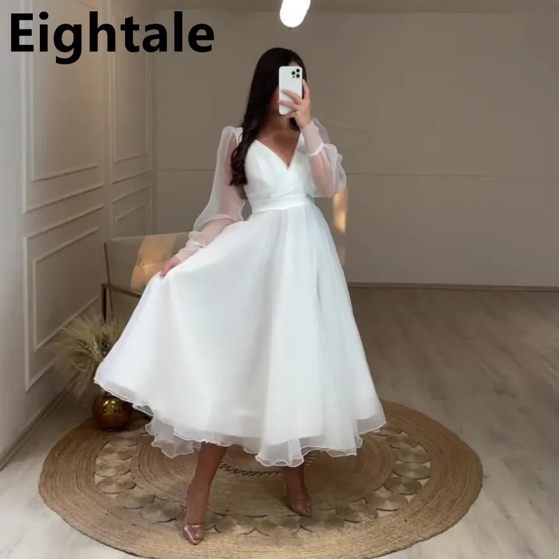 White Summer Organza Tea Length Long Puff Sleeve Evening Dress For Wedding Party 2022 Short Prom Dress Formal Party Gown Vestido
White Summer Organza Tea Length Long Puff Sleeve Evening Dress For Wedding Party 2022 Short Prom Dress Formal Party Gown Vestido