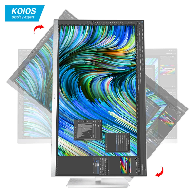 

KOIOS 27 Inch 4K Computer Monitor 60Hz Desktop LCD Display HDR IPS Screen 3840*2160 Swivel Lift Stand Design Home PC Monitors