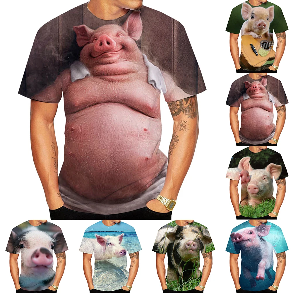 3D T-Shirt For Men Funny Animal Pig Print T Shirts Casual Round Neck Short-Sleeve Shirt Tops Tee Men Clothing
3D T-Shirt For Men Funny Animal Pig Print T Shirts Casual Round Neck Short-Sleeve Shirt Tops Tee Men Clothing