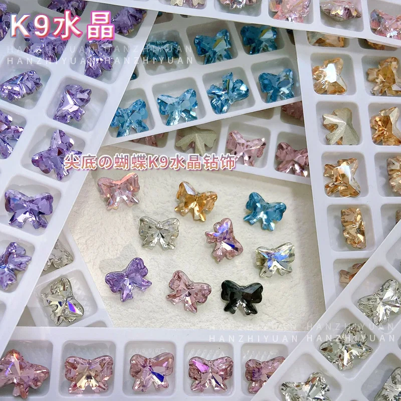 5pcs New Glitter Butterfly Gems Nail Art Charms Multi Colors Pointed Bottom Nail Rhinestones Decorations DIY Crystal Accessories
5pcs New Glitter Butterfly Gems Nail Art Charms Multi Colors Pointed Bottom Nail Rhinestones Decorations DIY Crystal Accessories