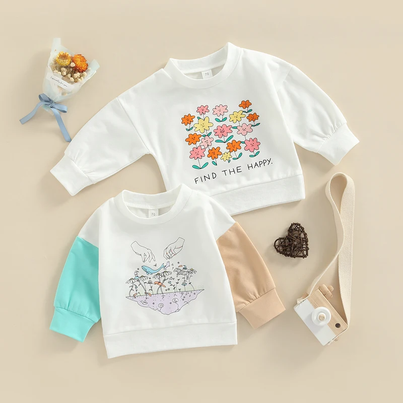 Baby Boys Girls Casual Hoodie Autumn Toddlers Color Matching/Floral Printing Long Sleeve Round Collar Tops Clothes
Baby Boys Girls Casual Hoodie Autumn Toddlers Color Matching/Floral Printing Long Sleeve Round Collar Tops Clothes