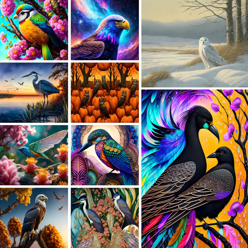 Набор для вышивки крестиком с изображением орла, совы 
Набор для вышивки крестиком с изображением орла, совы