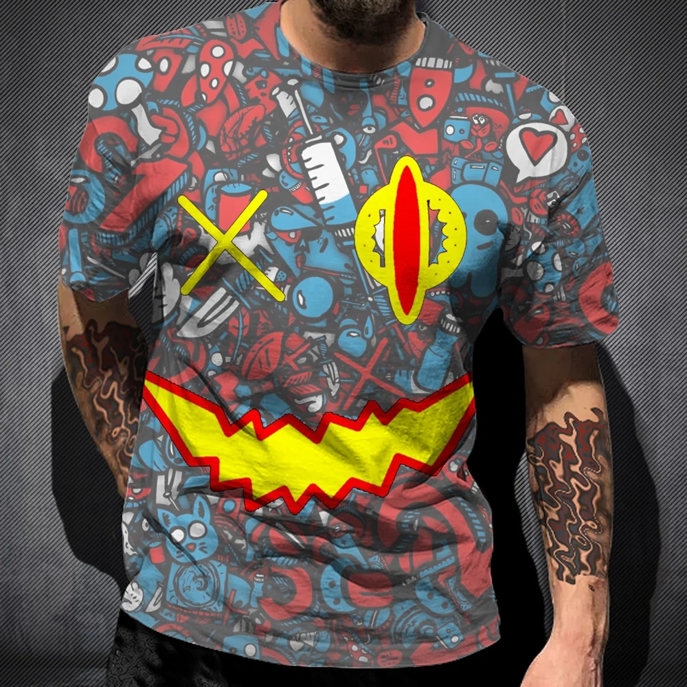 Fashion Men's T-shirt Summer Short-Sleeved XOXO Graffiti 3D Printed Sports Fitness Shirt Loose Streetwear
Fashion Men's T-shirt Summer Short-Sleeved XOXO Graffiti 3D Printed Sports Fitness Shirt Loose Streetwear