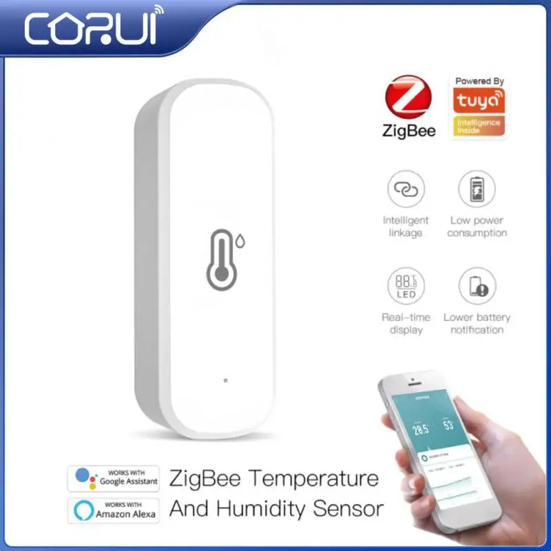 CORUI Tuya/ZigBee Smart Temperature And Humidity Sensor Sensore Temperatura Smart Home Security Work With Alexa Google Home
CORUI Tuya/ZigBee Smart Temperature And Humidity Sensor Sensore Temperatura Smart Home Security Work With Alexa Google Home