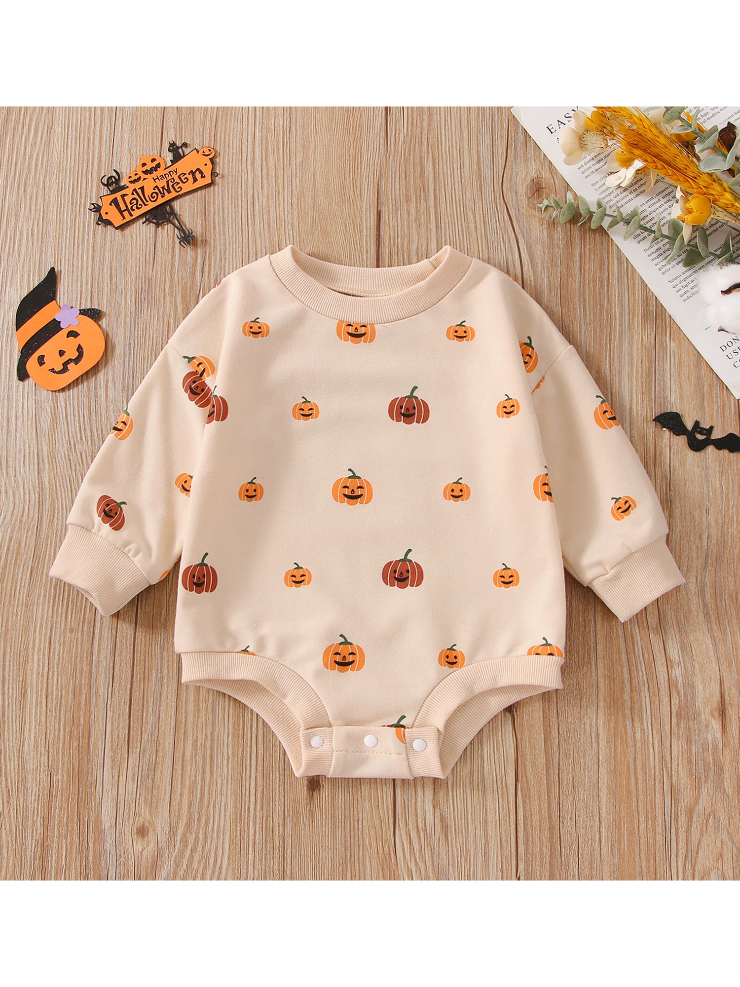 Милый костюм в виде тыквы на Хэллоуин, очаровательный улыбающийся комбинезон с длинными рукавами в стиле унисекс с Джеком-о-фонариком для малышей
Милый костюм в виде тыквы на Хэллоуин, очаровательный улыбающийся комбинезон с длинными рукавами в стиле унисекс с Джеком-о-фонариком для малышей