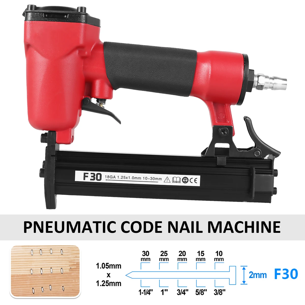 

Pneumatic Nail Gun Air Brad Nailer Construction Furniture Upholstery Stapler Applicable 10mm-30mm Straight Nails Pneumatic Tools