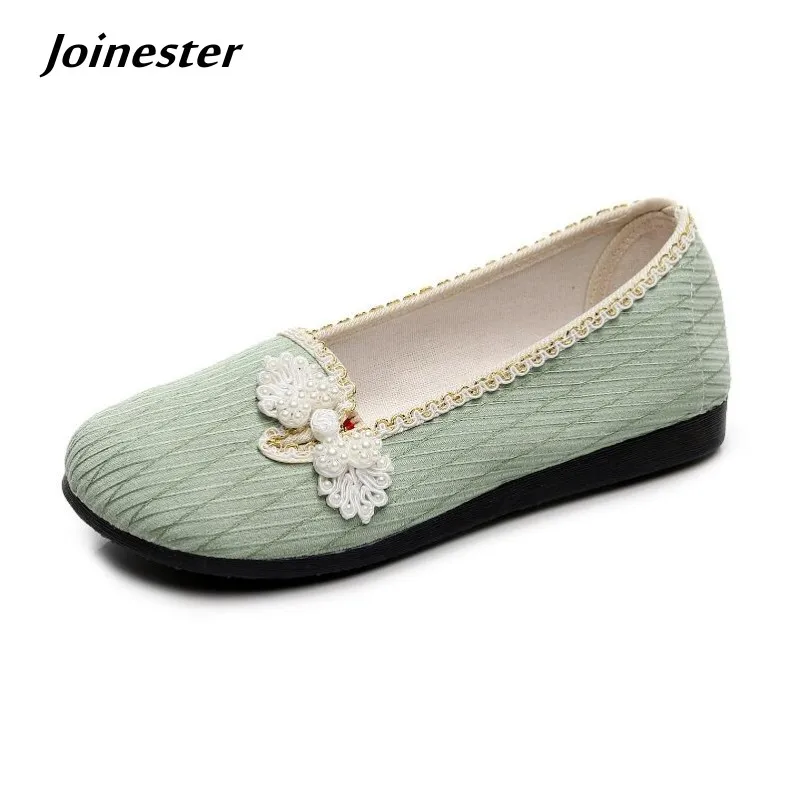 Comfort Cotton Fabric Flat Heeled Loafers Women Spring Summer Slip on Casual Shoe Ethnic Style Mom Flats with Traditional Button
Comfort Cotton Fabric Flat Heeled Loafers Women Spring Summer Slip on Casual Shoe Ethnic Style Mom Flats with Traditional Button