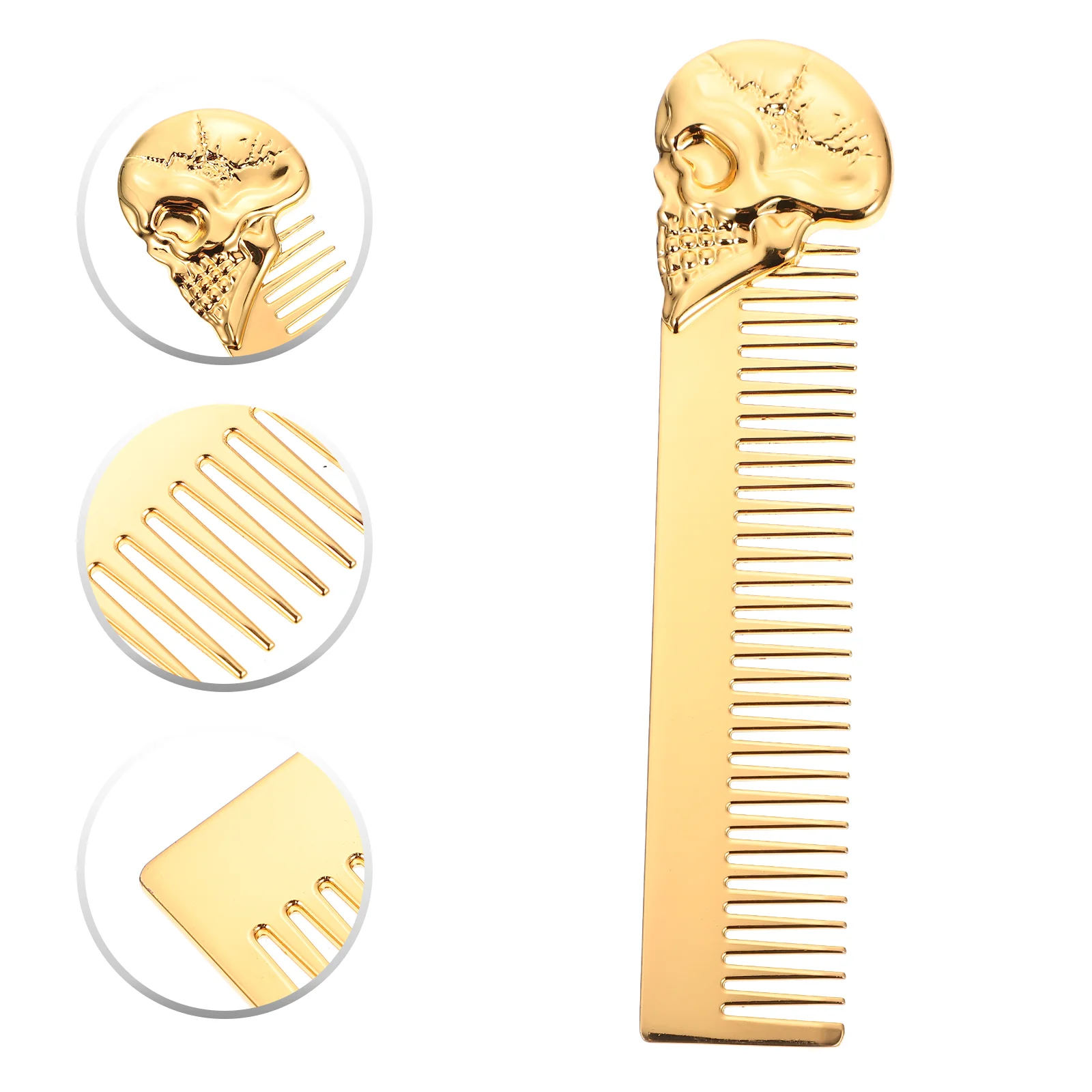 

Beard Oil Comb Decorative Durable Lightweight Combs Men Metal Hairdressing Accessory Household Zinc Alloy Man Folding pocket