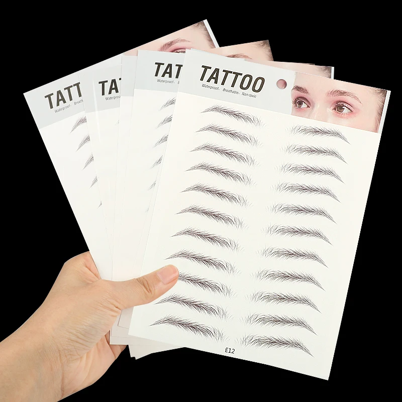 

8 шт., поддельные наклейки для татуировок бровей, натуральные долговечные наклейки для бровей, водостойкие наклейки для бровей, косметический макияж, 3D/6D наклейки Tatooo