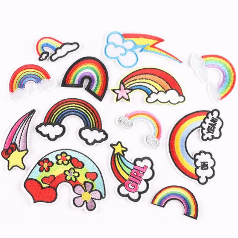 Clothing Women Men Diy Embroidery Cartoon Patch Cute Rainbow deal with it Iron on patches for clothes 3D Fabric Free Shipping
Clothing Women Men Diy Embroidery Cartoon Patch Cute Rainbow deal with it Iron on patches for clothes 3D Fabric Free Shipping