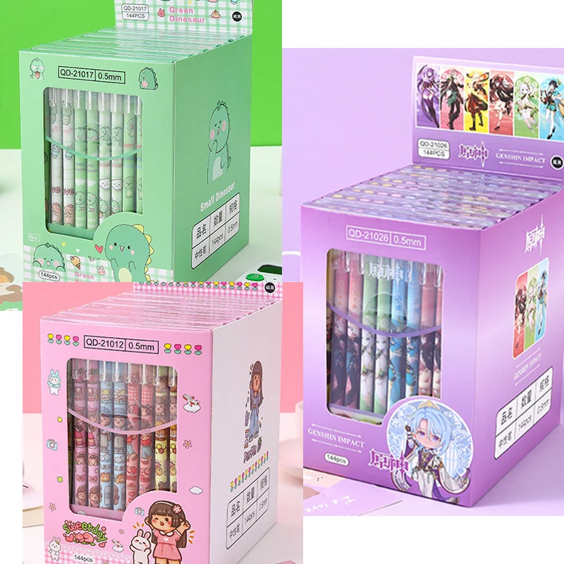 144pcs Cartoon Erasable Gel Pen Genshin impact Student Stationery Cute Write Draw Pens 0.5mm Black Blue Box School Signature Pen
144pcs Cartoon Erasable Gel Pen Genshin impact Student Stationery Cute Write Draw Pens 0.5mm Black Blue Box School Signature Pen
