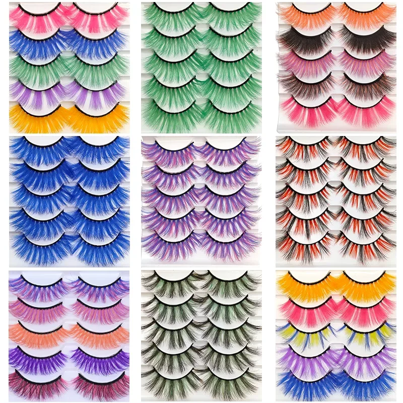 3D Fake Eyelashes Colorful Faux Mink Lashes Mix Color Pink Blue Red White False Eyelashes Fluffy Soft Cilias Vendor 
3D Fake Eyelashes Colorful Faux Mink Lashes Mix Color Pink Blue Red White False Eyelashes Fluffy Soft Cilias Vendor