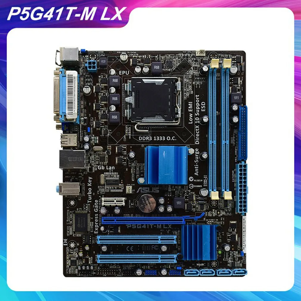 P5G41T-M LX Desktop Motherboard LGA 775 Socket CPU SATA II USB2.0 8G DDR3 Dual Channel Memory VGA Interface Mainboard
P5G41T-M LX Desktop Motherboard LGA 775 Socket CPU SATA II USB2.0 8G DDR3 Dual Channel Memory VGA Interface Mainboard