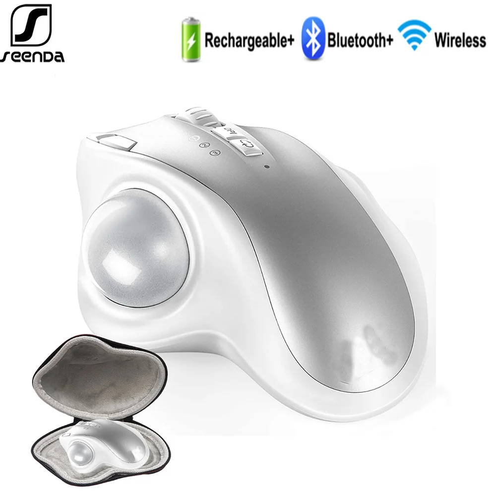 SeenDa Bluetooth Wireless Trackball Mouse 2.4G Bluetooth Ergonomic Rechargeable Mice with 3 Adjustable DPI Thumb Control
SeenDa Bluetooth Wireless Trackball Mouse 2.4G Bluetooth Ergonomic Rechargeable Mice with 3 Adjustable DPI Thumb Control