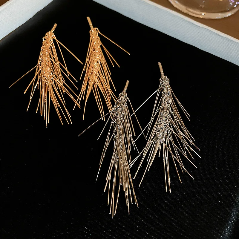 Женские серьги-кисточки из пшеницы, с золотым покрытием
Женские серьги-кисточки из пшеницы, с золотым покрытием