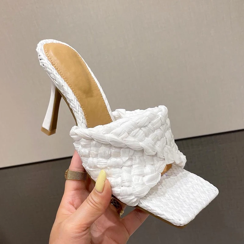 Weave Design High Heels Slippers Women Elegant Party Shoes 2022 New Sexy Square Toe Summer Slippers Ladies Flip Flops Luxury 42
Weave Design High Heels Slippers Women Elegant Party Shoes 2022 New Sexy Square Toe Summer Slippers Ladies Flip Flops Luxury 42