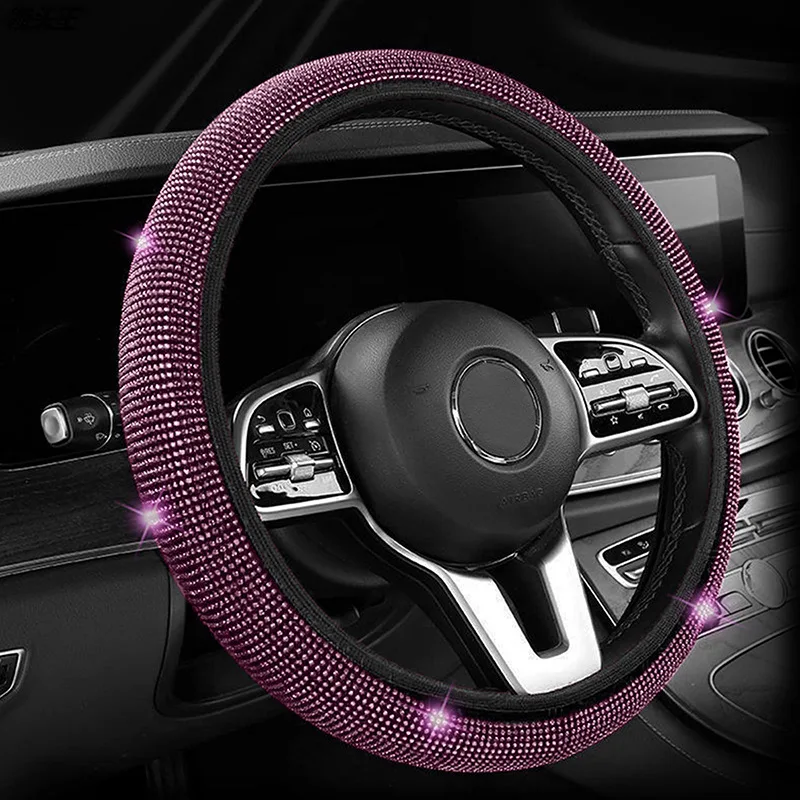 Rhinestones Steering Wheel Cover with Crystal Diamond Sparkling Car SUV Breathable Anti-Slip Steering Wheel Protector for Women
Rhinestones Steering Wheel Cover with Crystal Diamond Sparkling Car SUV Breathable Anti-Slip Steering Wheel Protector for Women