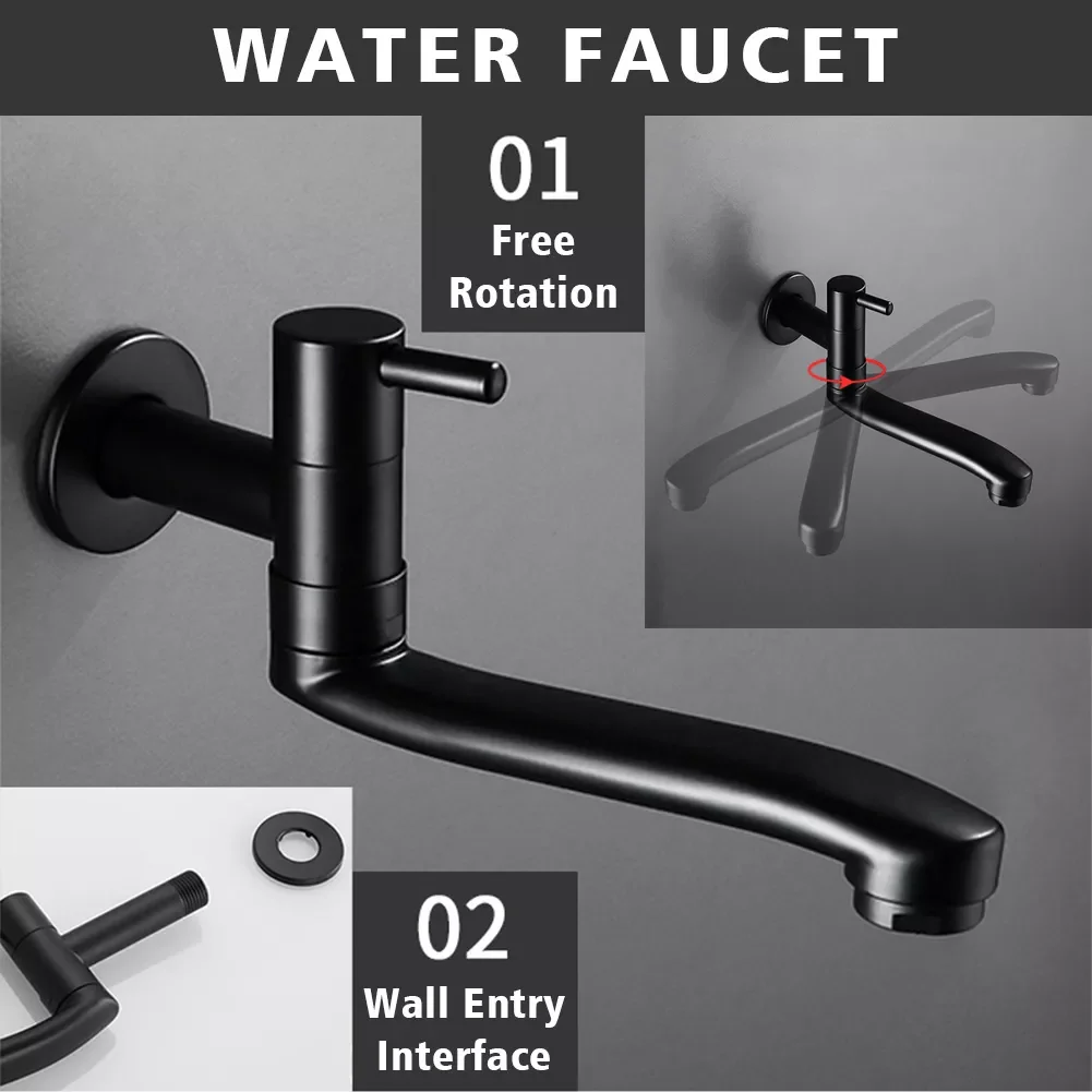 G1/2 Single Cold Leakproof Hotel Kitchen Faucet Balcony Basin Sink Home Lengthen Rotatable Mop Pool Modern Black Stainless Steel
G1/2 Single Cold Leakproof Hotel Kitchen Faucet Balcony Basin Sink Home Lengthen Rotatable Mop Pool Modern Black Stainless Steel